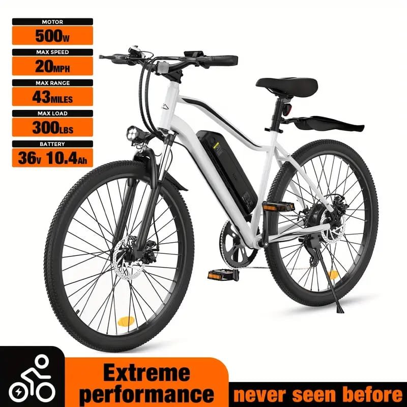 Electric Bicycle, 27.5" Electric Mountain Bike with 48V 499Wh Removable Battery Peak 749W Motor, 21 Speed Ebike, Up to 50 Miles, 19 MPH Electric Bike