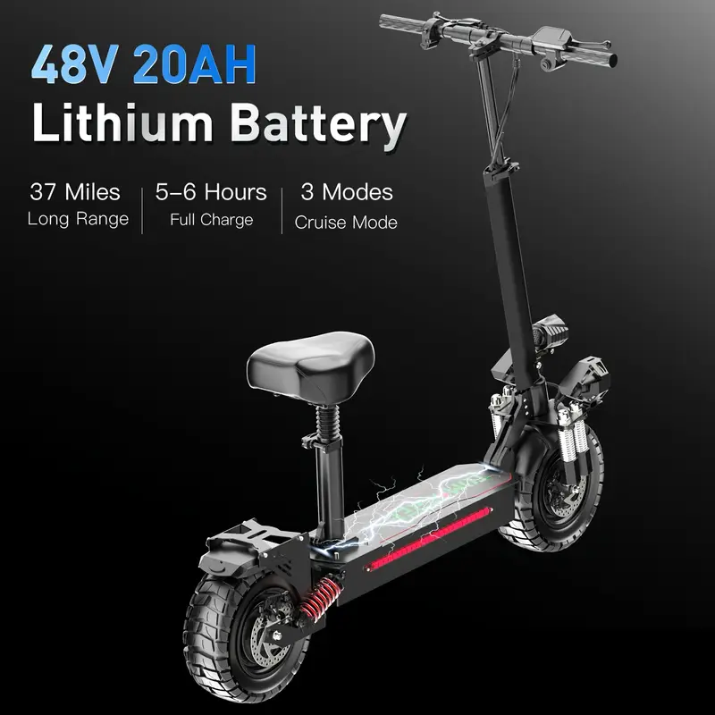Two-wheeled Scooter 48v Brushless Motor 15ah Lithium Battery