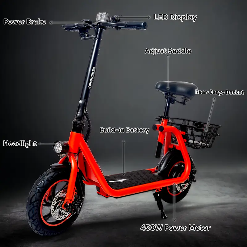 Two-wheeled Scooter 48v Brushless Motor 15ah Lithium Battery